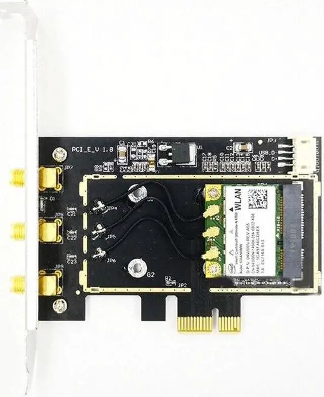 Alt view image 5 of 6 - Wifi Adapter PCI-E 1X To Mini Pci-Express Wifi Raiser Wifi Wireless Card Adapter Dropship(2 antenna models)