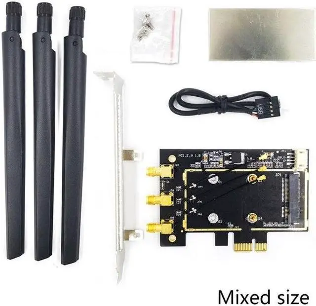 Alt view image 6 of 6 - Wifi Adapter PCI-E 1X To Mini Pci-Express Wifi Raiser Wifi Wireless Card Adapter Dropship(2 antenna models)