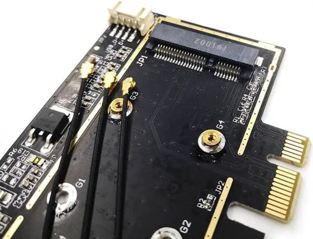 Alt view image 4 of 6 - Wifi Adapter PCI-E 1X To Mini Pci-Express Wifi Raiser Wifi Wireless Card Adapter Dropship(2 antenna models)