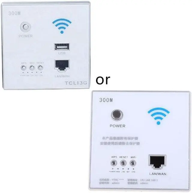 Alt view image 2 of 6 - 300Mbps 220V Power AP Relay Smart Wireless WIFI Repeater Extender Wall Embedded Router Panel USB Socket Dropship(Black)