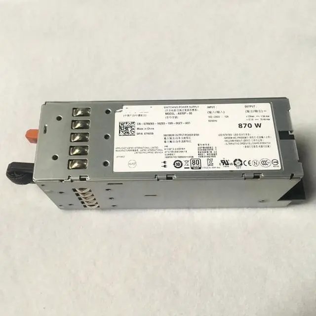 Main image of R710 T610 Power Supply 870W YFG1C 7NVX8 A870P-00 N870P-S0 NPS-885AB A Hot-Plug Redundant PSU