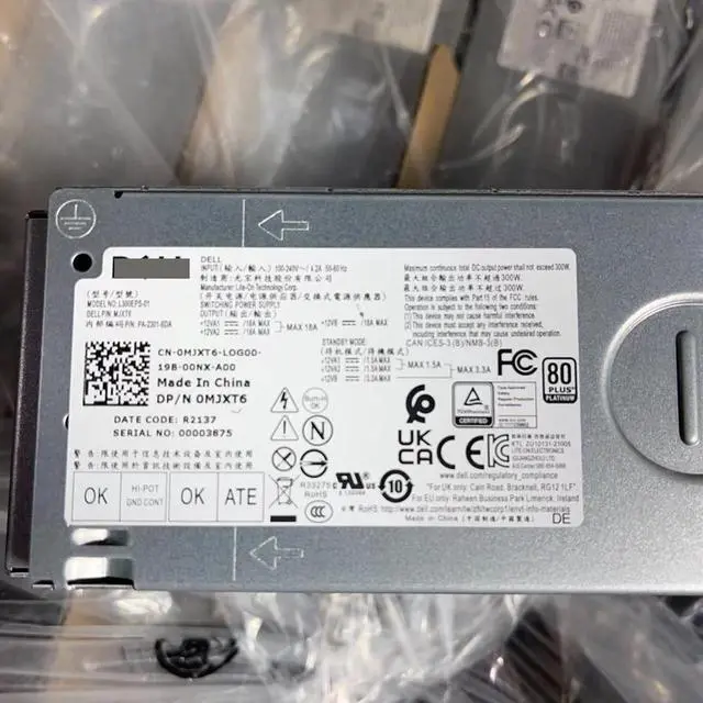 Alt view image 3 of 6 - 300W PSU For Optiplex 3000 5000 7000 XE4 3910 3710 MT Power Supply H300EPS-01 L300EPS-01 AC300EPS-01 D300EPS-00