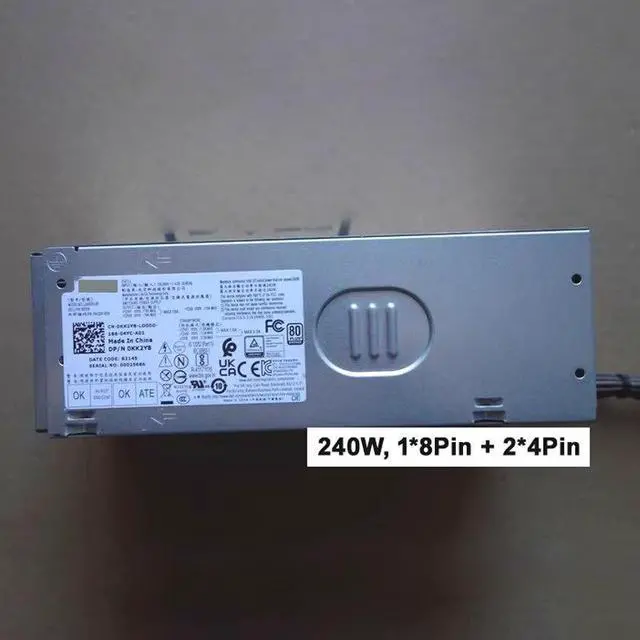 Main image of PSU For Optiplex 3000 5000 3900 7000MT Vostro 3710 3910 T3660 240W Power Supply 0KK2Y8 0865N6 0FHRVJ 0H0GX2 8+4+4P