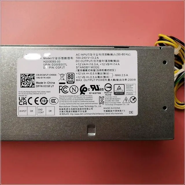 Alt view image 2 of 4 - For Optiplex 7050 7060 7070 3050 5050 3070 3060 5060 200W Switching Power Supply PSU CGFJT 4FHYW YC76R 8C0JV