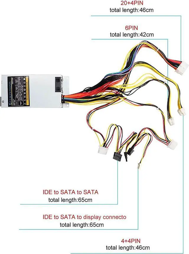 Alt view image 6 of 6 - 350W 1u Flex ATX Power Supply 90-264V AC 3A 50-60Hz 1U Small Desktop Computer PSU350W)