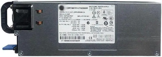Main image of 500W for DL160 G8 Gen8 Server Power Supply DL160G8 Adapter DPS-500AB-3 A HSTNS-PD27 622381-101 671797-001