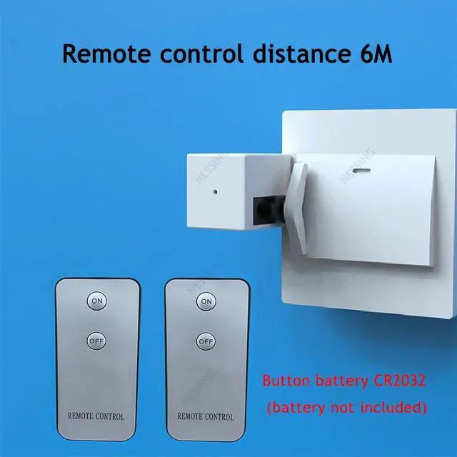 Main image of Smart Remote Control Light Switch Bot Button light-off Wireless Remote off switch Wall Lamp Switches On Off Finger Arm Press bot(6M 2 Control)