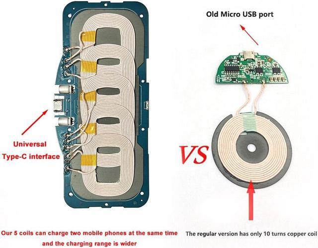 Alt view image 2 of 6 - 5 Coil DIY Wireless Charging Desk Table Car Accessories Mobile Phone Qi Wireless Charging Coil Module Circuit Board Charger PCBA(Only PCBA)