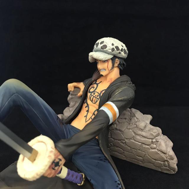 Alt view image 3 of 6 - Anime One Piece Trafalgar Law Battle Damage Sitting Position PVC Action Figure Collectible Model Doll Toy 18cm