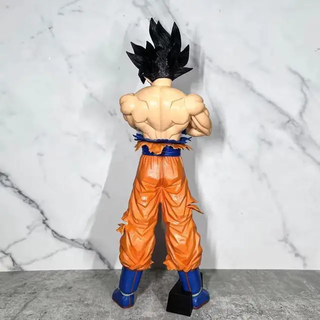 Alt view image 2 of 3 - Anime Ball Z Super Saiyan Son Goku Kakarotto Ultra Instinct Double Head PVC Action Figure Collectible Model Doll Toy 45cm