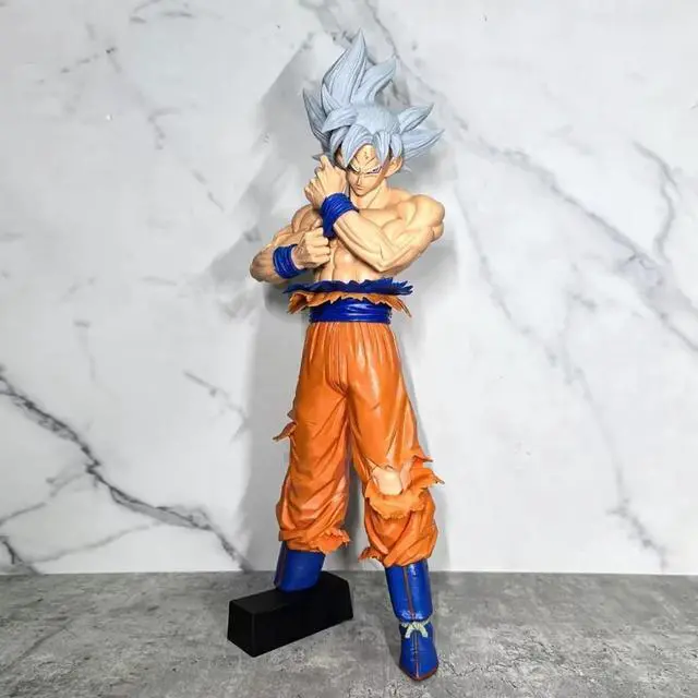 Alt view image 3 of 3 - Anime Ball Z Super Saiyan Son Goku Kakarotto Ultra Instinct Double Head PVC Action Figure Collectible Model Doll Toy 45cm
