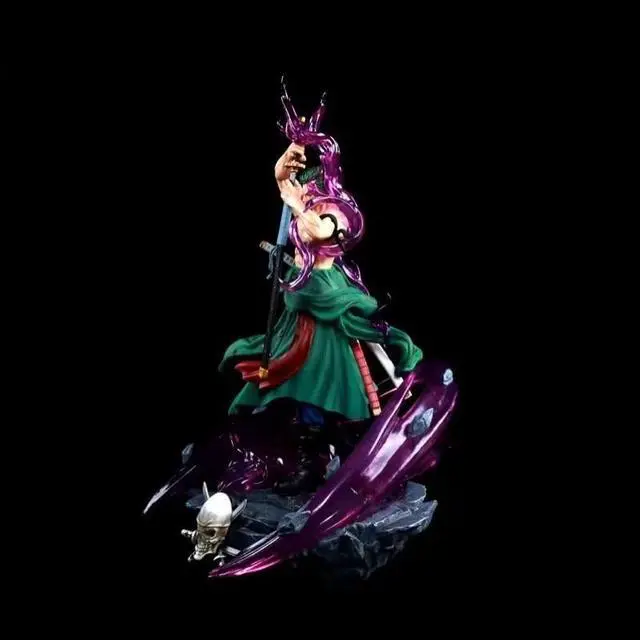 Alt view image 2 of 6 - Anime One Piece Roronoa Zoro GK Warm Blood Luminous PVC Action Figure Collectible Model Doll Toy 44cm