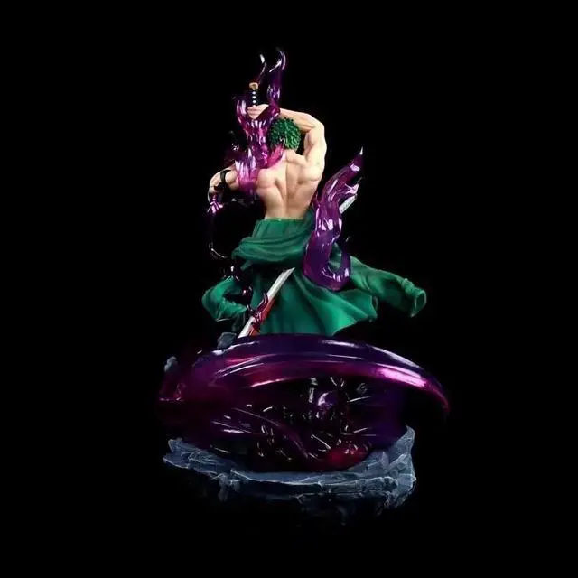 Alt view image 6 of 6 - Anime One Piece Roronoa Zoro GK Warm Blood Luminous PVC Action Figure Collectible Model Doll Toy 44cm