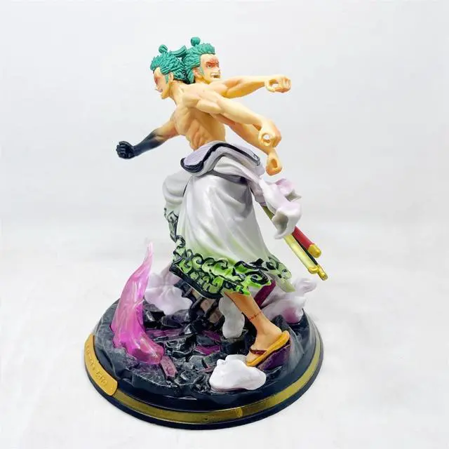Alt view image 6 of 6 - Anime One Piece Roronoa Zoro GK Nine Knives Flow PVC Action Figure Collectible Model Doll Toy 22cm