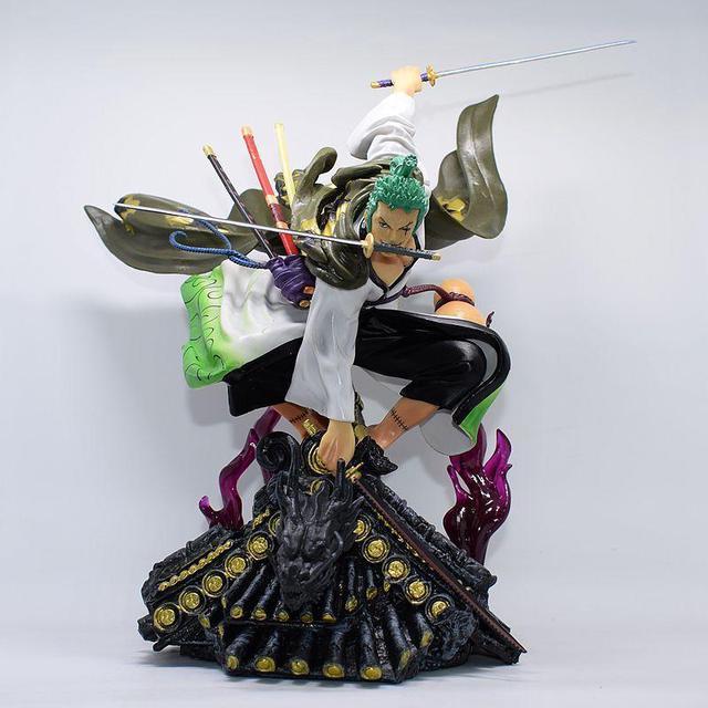 18cm One Piece Gk Roronoa Zoro Action Figure Interchangeable Head Figures Rengoku  Oni Giri Battle Scene Statue Pvc Figma Toys - Action Figures - AliExpress