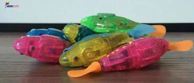 Alt view image 5 of 6 - 8 Pcs / Lot Flash Swimming Fish LED Electronic Fish Activated Toy Children Robot Pet Can Swim Bath Toy Children Gifts