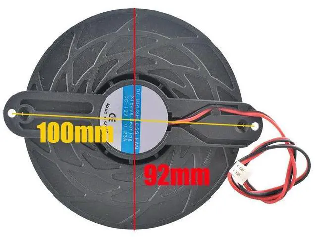 Alt view image 4 of 6 - ANCHAOPU 92mm Circular cooling fan DC12V 0.23A 2pin Cooling fan for induction cooker