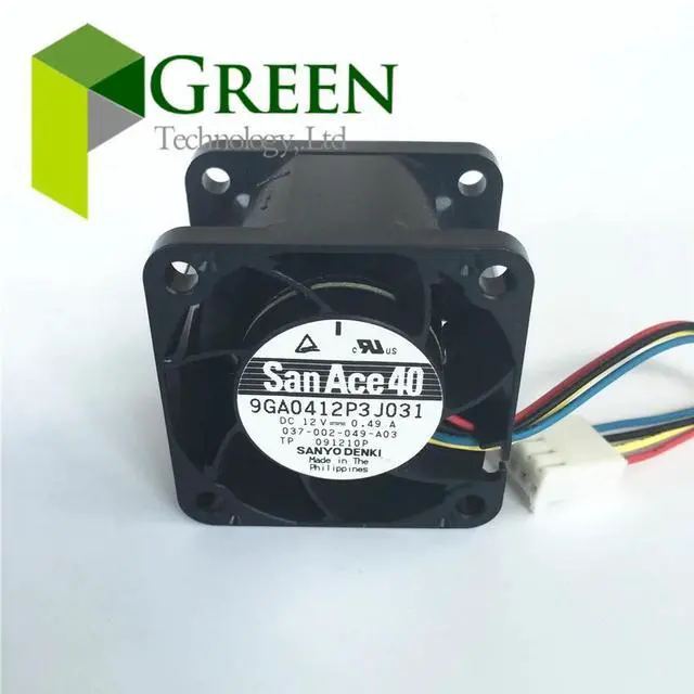 Main image of Sanyo San Ace 40 4028 40MM 40X40X28MM Server Fan Big Wind Cooling Ffan 12V 0.49A 9GA0412P3J031 With 4pin