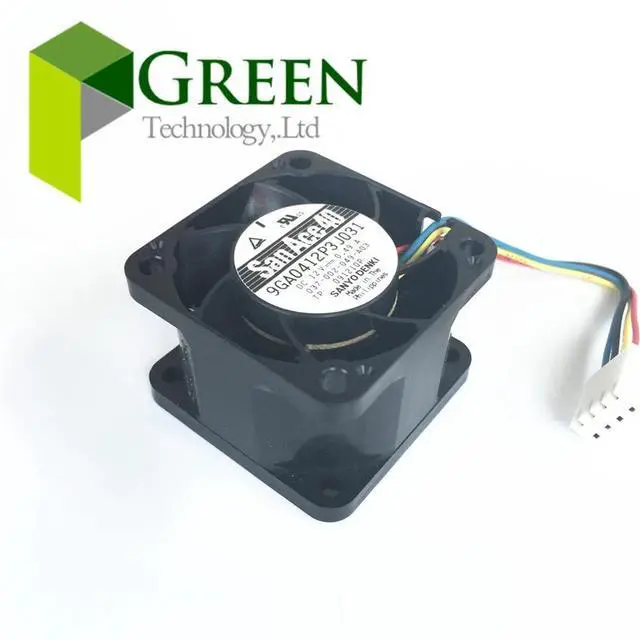 Alt view image 2 of 4 - Sanyo San Ace 40 4028 40MM 40X40X28MM Server Fan Big Wind Cooling Ffan 12V 0.49A 9GA0412P3J031 With 4pin