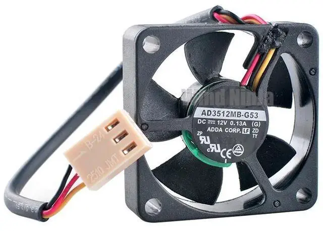 Alt view image 3 of 6 - AD3512MB-G53 Micro Cooling Fan 35mm X 35mm X 10mm 3.5cm Dual Ball Bearing 3Pin DC12V 0.13A for CPU Microcomputer