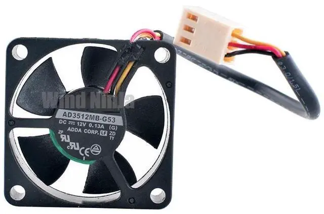 Alt view image 4 of 6 - AD3512MB-G53 Micro Cooling Fan 35mm X 35mm X 10mm 3.5cm Dual Ball Bearing 3Pin DC12V 0.13A for CPU Microcomputer