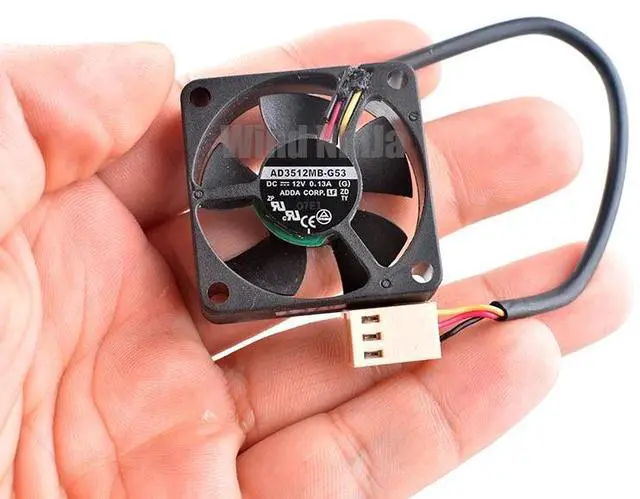 Alt view image 6 of 6 - AD3512MB-G53 Micro Cooling Fan 35mm X 35mm X 10mm 3.5cm Dual Ball Bearing 3Pin DC12V 0.13A for CPU Microcomputer