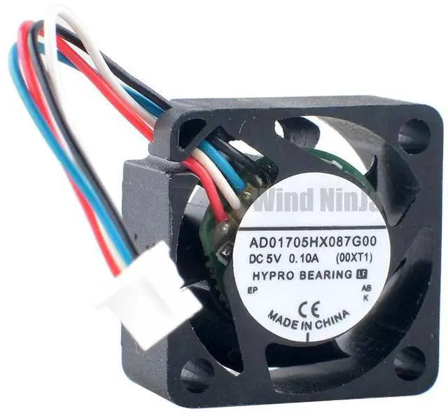 Alt view image 2 of 6 - 17mm AD01705HX087G00 Micro Axial Fan 1.7cm 17x17x8mm DC5V 0.10A 4-Pin PWM Miniature Equipment Cooling Fan