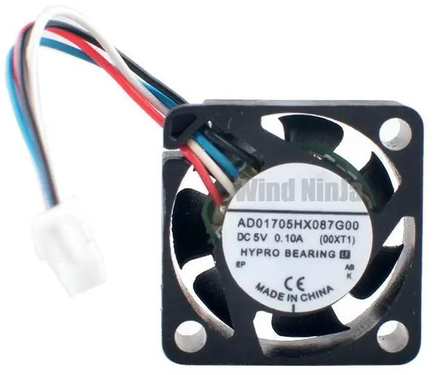 Alt view image 3 of 6 - 17mm AD01705HX087G00 Micro Axial Fan 1.7cm 17x17x8mm DC5V 0.10A 4-Pin PWM Miniature Equipment Cooling Fan