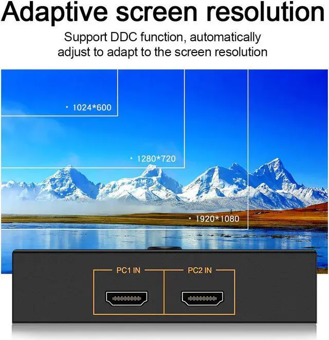 Alt view image 4 of 6 - KARTOMAN KVM switch USB 2.0 HDMI-compatible 4K Splitter Printer Mouse Keyboard Share Switcher Box Computer Controller Adapter