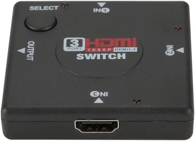 Alt view image 3 of 6 - HDMI Switch 3 input 1 Output Mini 3 Port Female to Female HDMI Switcher Splitter Box Selector for HDTV 1080P VIdeo Switcher