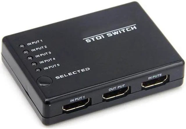 Alt view image 5 of 5 - 5 in 1 Out Splitter 5 Port 1080P HDMI-compatible Switch Switcher Selector with IR Remote Hot Sale KVW Switches