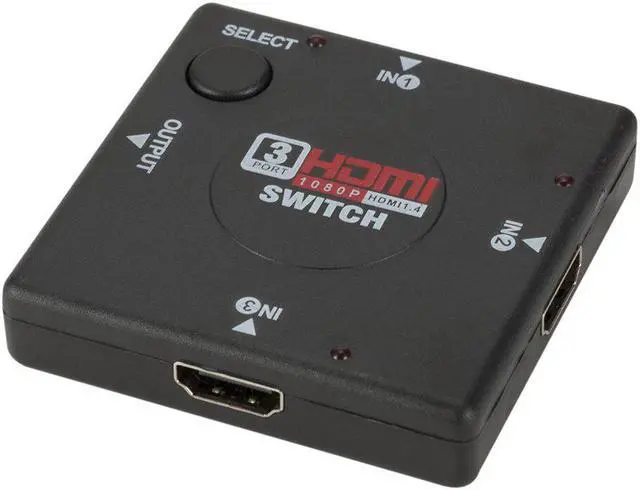 Alt view image 4 of 6 - HDMI Switch 3 input 1 Output Mini 3 Port Female to Female HDMI Switcher Splitter Box Selector for HDTV 1080P VIdeo Switcher