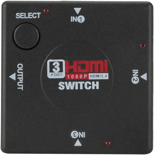 Alt view image 6 of 6 - HDMI Switch 3 input 1 Output Mini 3 Port Female to Female HDMI Switcher Splitter Box Selector for HDTV 1080P VIdeo Switcher