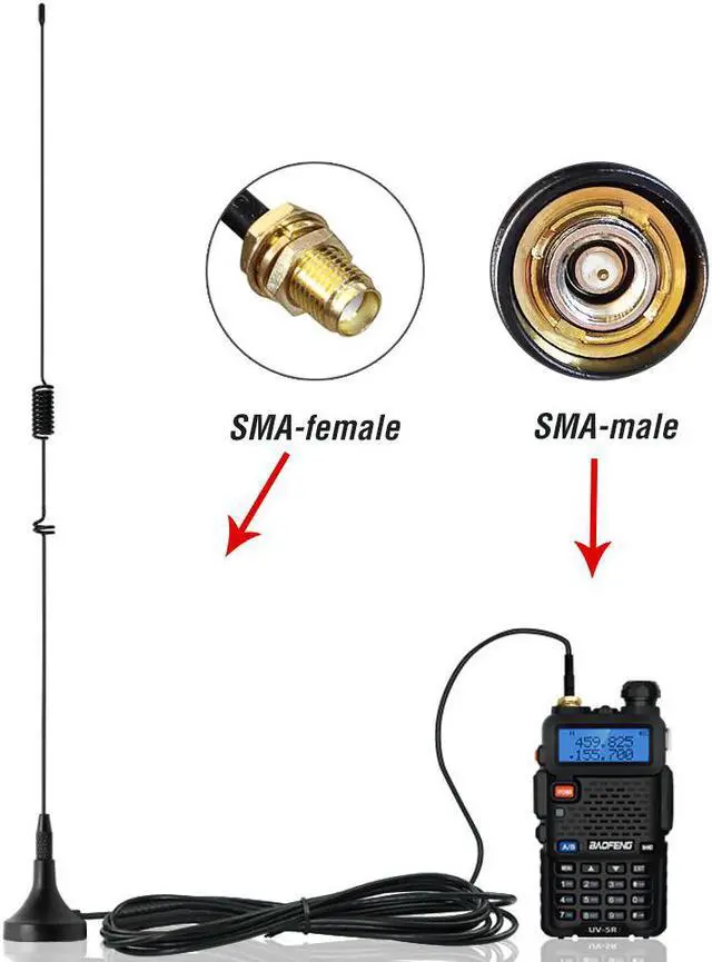Alt view image 6 of 7 - UT-106UV Car Antenna Magnetic SMA-F Dual Band On-board Antenna VHF UHF for  UV-5R UV82 GT-3TP GT-5 Ham Radio Accessories