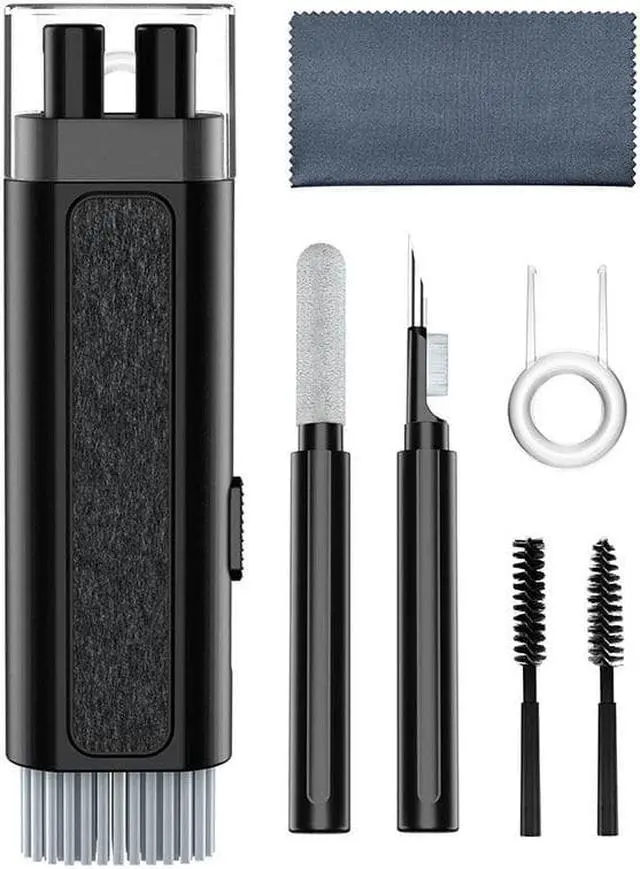 Main image of 8-in-1 Keyboard Cleaning Brush Kit Computer Keyboard Cleaner Earphone Cleaning tools keycap Puller kit for PC Airpods Pro 1 2    Color: green (black)