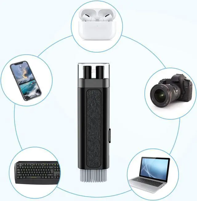 Alt view image 6 of 6 - 8-in-1 Keyboard Cleaning Brush Kit Computer Keyboard Cleaner Earphone Cleaning tools keycap Puller kit for PC Airpods Pro 1 2    Color: green (black)
