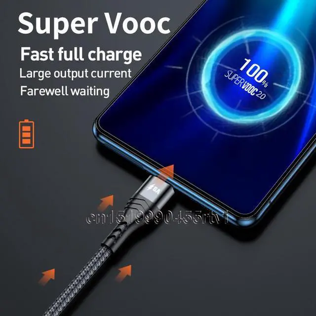 Alt view image 4 of 6 - 3in1 USB Cable 6A Fast Charging for Huawei Mate 40 Pro Quick Charge Micro USB Type C 3 in 1 2 in 1 USB Cable for iPhone 13 12 11 2M(Grey)