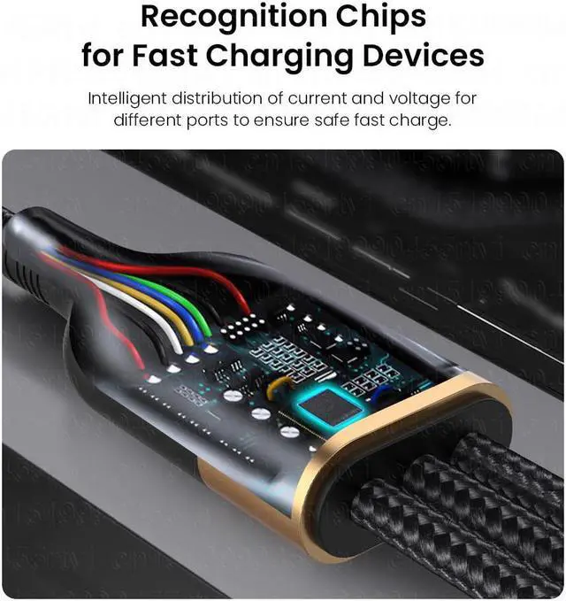Alt view image 6 of 6 - 3 in 1 PD USB C Cable for iPhone 14 13 12 QC4.0/3.0 100W 5A Fast Charging Micro USB Type C Cable for Macbook Pro Samsung Xiaomi 1.5M (Green 3in1)