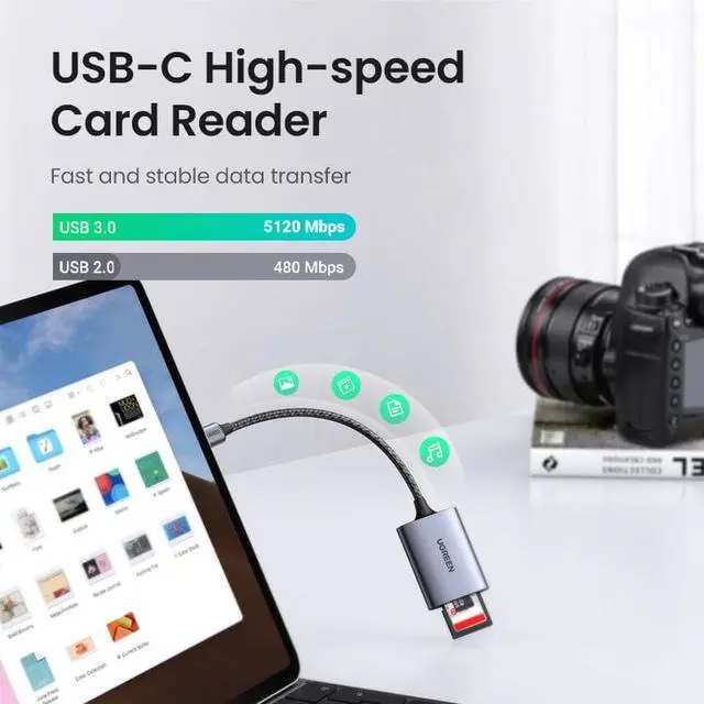 Alt view image 2 of 5 - USB-C Card Reader USB3.0 SD Micro SD TF Card Reader for Laptop PC Macbook Samsung Memory Card Adapter(USB-A Card Reader)
