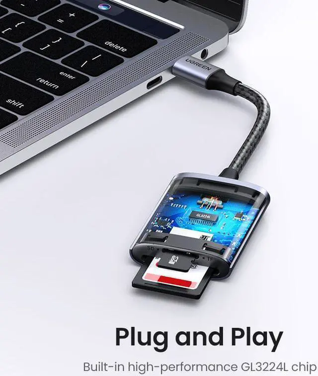 Alt view image 5 of 5 - USB-C Card Reader USB3.0 SD Micro SD TF Card Reader for Laptop PC Macbook Samsung Memory Card Adapter(USB-A Card Reader)