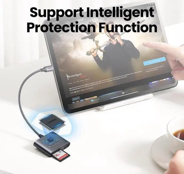 Alt view image 4 of 4 - USB C Card Reader Type C to USB SD Micro SD Card Reader for iPad Laptop Accessories Memory Card Adapter SD Card Reader(2-in-1 Dual Plug)