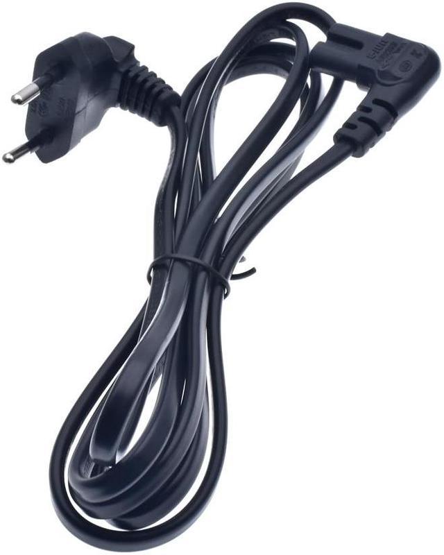 C7 appliance cord - Angled C7 plug - Angled Euro plug - Black