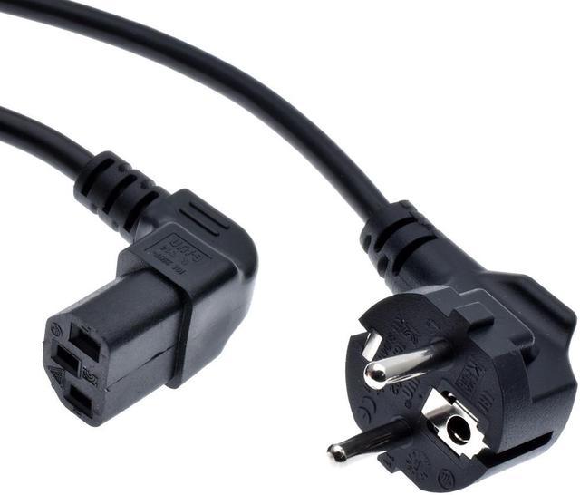 Angled C13 Computer EU Power Cable European Type F Plug to IEC C13 Extension  Cord(Up Angled 1M) 