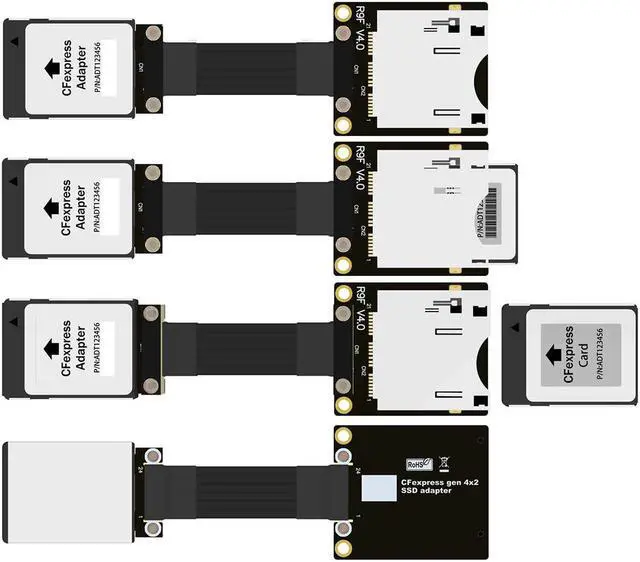 Alt view image 2 of 5 - PCIe 4.0 Gen4x2 CFexpress Extension Cable Type B High-Speed PCI-e 4.0 CFexpress B SSD Memory Storage Cards Adapter Cord R99SF(25cm)