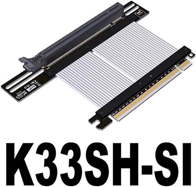 Main image of PCIe 4.0 X16 Riser Cable High Speed PCI-e Gen4 Wire for GPU AI Server Vertical ATX Gaming RTX4090 RX6900XT X570 B550 Extension(K33SH-SI)(15CM)
