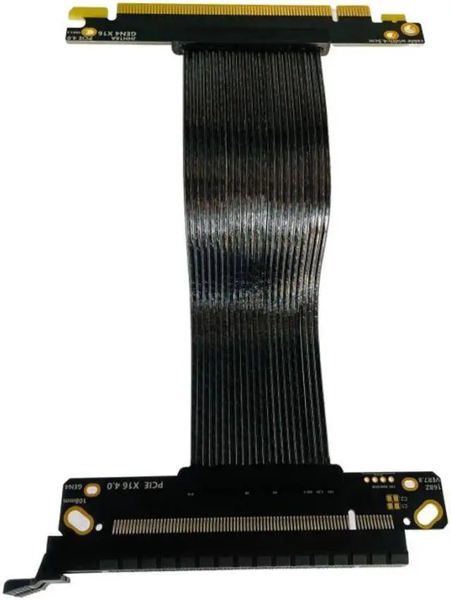 Alt view image 2 of 4 - Full Speed PCI-E Express Gen 4.0 16x Riser Extender Silver-Plated Shielded Cord PCIe4.0 for Vertical Riser Cable Graphics Card(15CM)