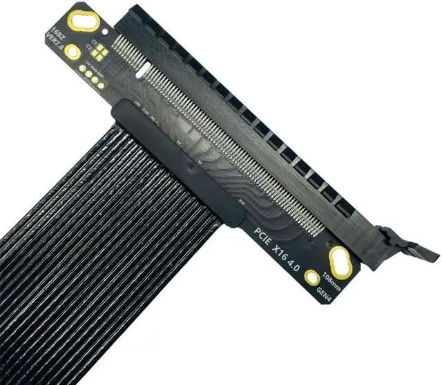 Alt view image 3 of 4 - Full Speed PCI-E Express Gen 4.0 16x Riser Extender Silver-Plated Shielded Cord PCIe4.0 for Vertical Riser Cable Graphics Card(15CM)