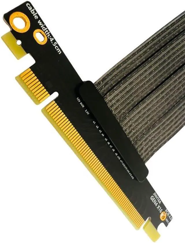 Alt view image 4 of 4 - Full Speed PCI-E Express Gen 4.0 16x Riser Extender Silver-Plated Shielded Cord PCIe4.0 for Vertical Riser Cable Graphics Card(15CM)