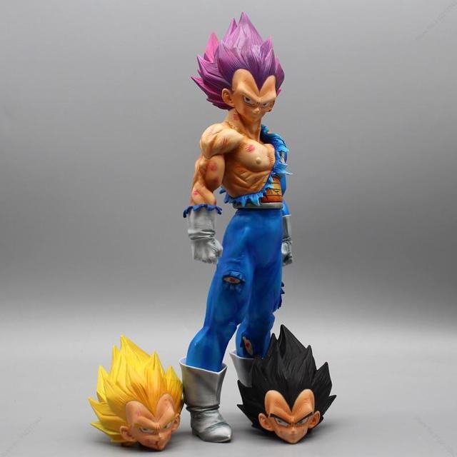 30cm Dragon Ball Super Vegeta Figure Gods Of Destruction Ultra Ego Vegeta  Anime Figures GK PVC Figurine Statue Model Toys Gift(With Box)(30cm 3 heads)