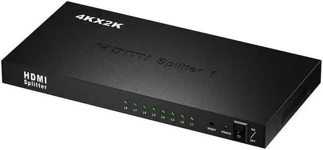 Main image of 1080P 4K HDMI-compatible For 1X8 1 In 8 Out 1x8 Splitter Converter Split Monitor For PS4 PC DVD Xbox With Power Adapter(Black 2K)